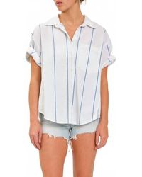 DAZE - Boyfriend Button Up Short Sleeve Shirt - Lyst