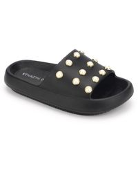 Kenneth Cole - Mello Eva Pearl Embellished Comfort Insole Slide Sandals - Lyst