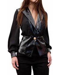 oolala - Patent Chifton Combo Jacket - Lyst