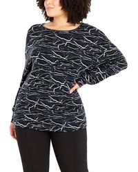 Evans - Plus Zebra Print Relaxed Fit Pullover Sweater - Lyst