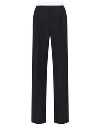 Alexander Wang - High-Waisted Trousers With Contrast Elastic Waistband - Lyst