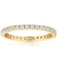 Pompeii3 - 1/2 Ct Diamond Eternity Ring 10k Yellow Gold Stackable Anniversary Band - Lyst