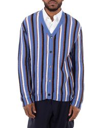 Marni - V-Neck Stripe-Pattern Cotton Cardigan - Lyst
