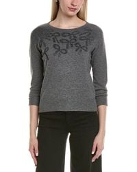 Sofiacashmere - Bow Embellishment Wool & Cashmere-Blend Sweater - Lyst