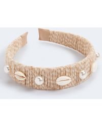 Aéropostale Shell & Faux Pearl Textured Headband - Multicolor