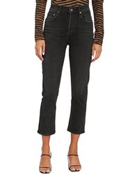Agolde - Riley High-Rise Straight Cropped Jeans - Lyst