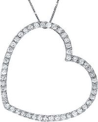 Pompeii3 - 3/4 Ct Lab Grown Diamond Large Heart Shape Pendant Necklace - Lyst