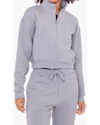 Mono B - Quilted Cropped Zip-Up Jacket - Lyst