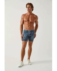 s t e e l e. - Washed Denim Knit Stretch Jeans Short - Lyst