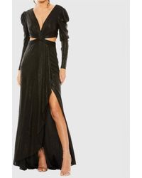 Ieena for Mac Duggal - Princess Sleeve Cut Out Metallic Gown - Lyst