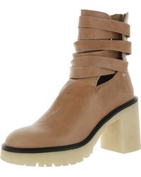 Free People - Jesse Cutout Boot Leather Lugged Sole Ankle Boots - Lyst