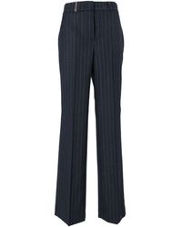 Peserico - Virgin Wool-Blend Pinstripe Straight-Leg Pants - Lyst