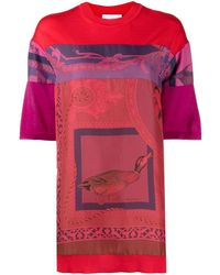 Ferragamo - Heritage-Print Long T-Shirt - Lyst