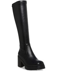 Aqua College - Ria Lug Sole Faux Leather Knee-high Boots - Lyst