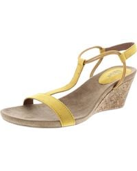 Style & Co. - Mulan Faux Leather T Strap Wedge Sandals - Lyst