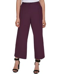 Calvin Klein - Pleated Cropped Wide Leg Pants - Lyst