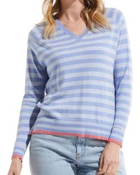 Zaket & Plover - V Neck Striped Sweater - Lyst