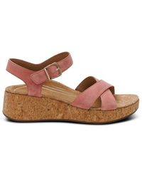 Aetrex - Flora Adjustable Quarter Strap Wedge - Lyst
