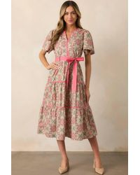 ..,merci - Contrast Binding Printed Midi Dress - Lyst
