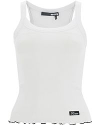 ROTATE BIRGER CHRISTENSEN - Canotta A Costine Con Etichetta Logo - Lyst