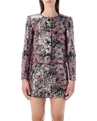 Self-Portrait - Floral Sequin Jacket - Lyst