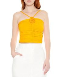 Forever 21 - Cropped Rosette Cami - Lyst