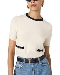 French Connection - Knit Contrast Trim Crewneck Sweater - Lyst