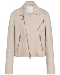 Dondup - Cropped Jacket With Asymmetrical Zipper And Minimalist Design - Lyst