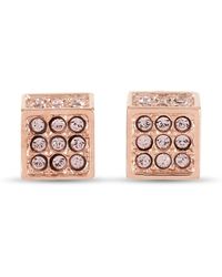 Calvin Klein Rocking Rose Gold Pvd-plated Stainless Steel Pink Crystal Stud Earrings - Multicolor
