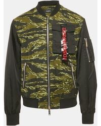 DSquared² - Camouflage Print Cotton & Nylon Bomber Jacket - Lyst