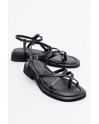 Forever & Always Shoes - Antas Strappy Leather Flat Sandals - Lyst