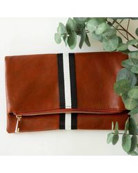 FUNKY MONKEY - Preppy Stripe Foldover Clutch - Lyst