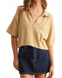 Miou Muse - V Neck Crop Polo Top - Lyst