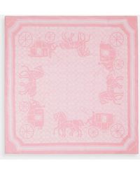 COACH - Signature Horse And Carriage Silk Square Scarf - Lyst