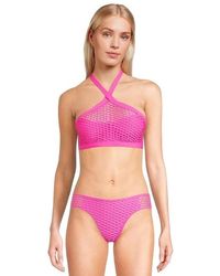 Becca - Castaway Bikini Top Azalea Stretch Sheer Halter Neck Jzz980 - Lyst