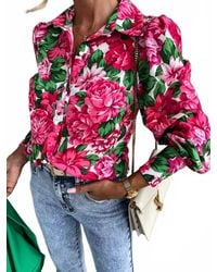 Mccolin - Long-Sleeved Button Down Peonies Top - Lyst