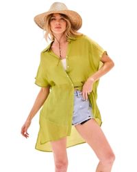 TRUEDAMES - Collar Neck Button Down Robe Oversize Jacket - Lyst