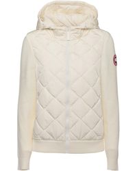 Canada Goose - Wool-Blend Jacket With Quilted Down Front And Hoodie - Lyst