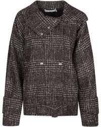 IRO - Inja Checkered Textured Cotton-Blend Jacket - Lyst