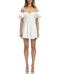 Bardot - Sigma Linen Off-the-shoulder Fit & Flare Dress - Lyst