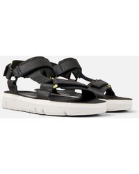 Camper - Black Leather Sandals - Lyst