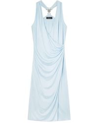 Versace - Draped Midi Dress With V-Neckline - Lyst