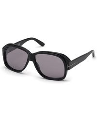 Tom Ford - Sunglasses Square Full Rim, Shiny Frame And Smoke Mirror Lens Ft0837-N01C - Lyst