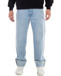 Gcds - Relaxed Laser Cotton Denim Logo Trousers - Lyst