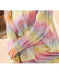 Main Strip - Steffie Sequin Long Sleeve Top - Lyst