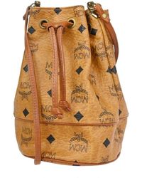 MCM - Visetos Leather Shoulder Bag (pre-owned) - Lyst