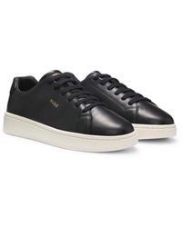 HUGO - Nappa-Leather Trainers With-Tone Logo - Lyst