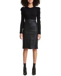 7 For All Mankind - Knee Pencil Skirt - Lyst