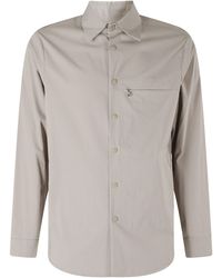 Aspesi - Taupe Blade Zippered-Chest Cotton-Blend Casual Shirt - Lyst