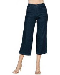 Judy Blue - Diana High Rise Side Seam Braid Cropped Wide Leg Jeans - Lyst